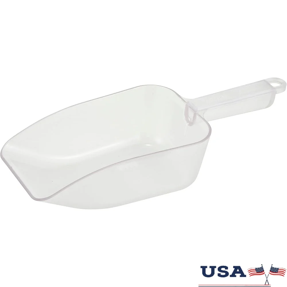 

32 Ounce White Plastic Scoop Shatterproof Polycarbonate Dishwasher Safe NSF Certified Kitchen Utility Tool