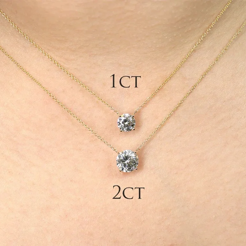 Lnngy 1CT 2CT 3CT Moissanite Collana con pendente per le donne Catene in argento 925 originali Solitario Collane con goccia Gioielleria raffinata da