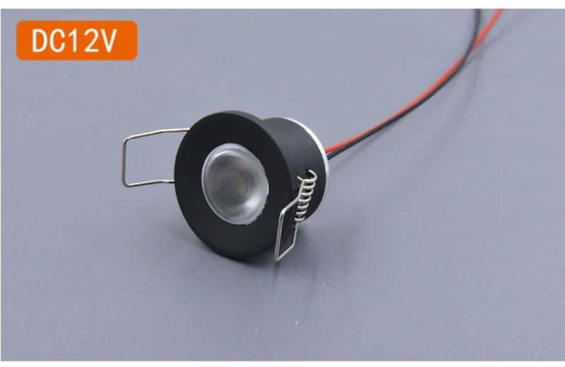 Mini Downlight LED 12V 1W Embedded Small Spot Ceiling Kitchen Cabinet Built-in Led Light Lamp Silver, White, Black Shell