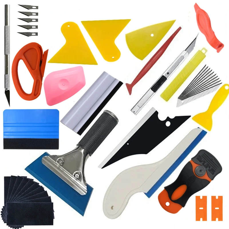 

Новый набор инструментов для установки автомобильной виниловой тонировочной пленки, резиновый скребок, магнитный держатель, обмотка, наклейка, нож для резьбы с запасными лезвиями