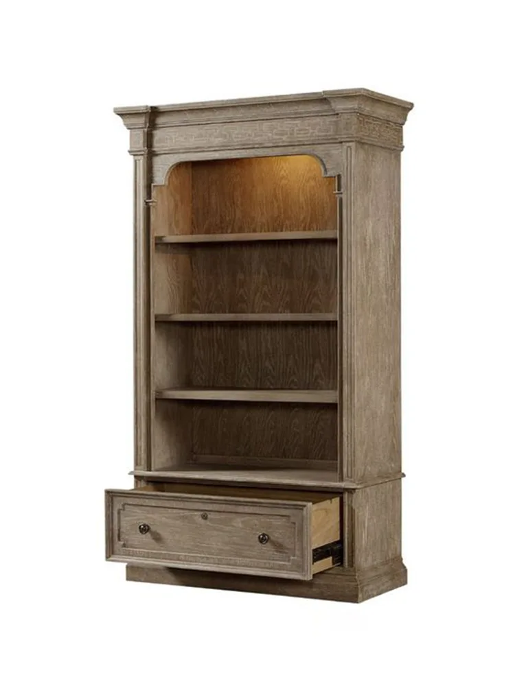 

Книжный шкаф из массива дерева, антикварный декоративный шкаф для гостиной, витрина, французский ретро-стиль