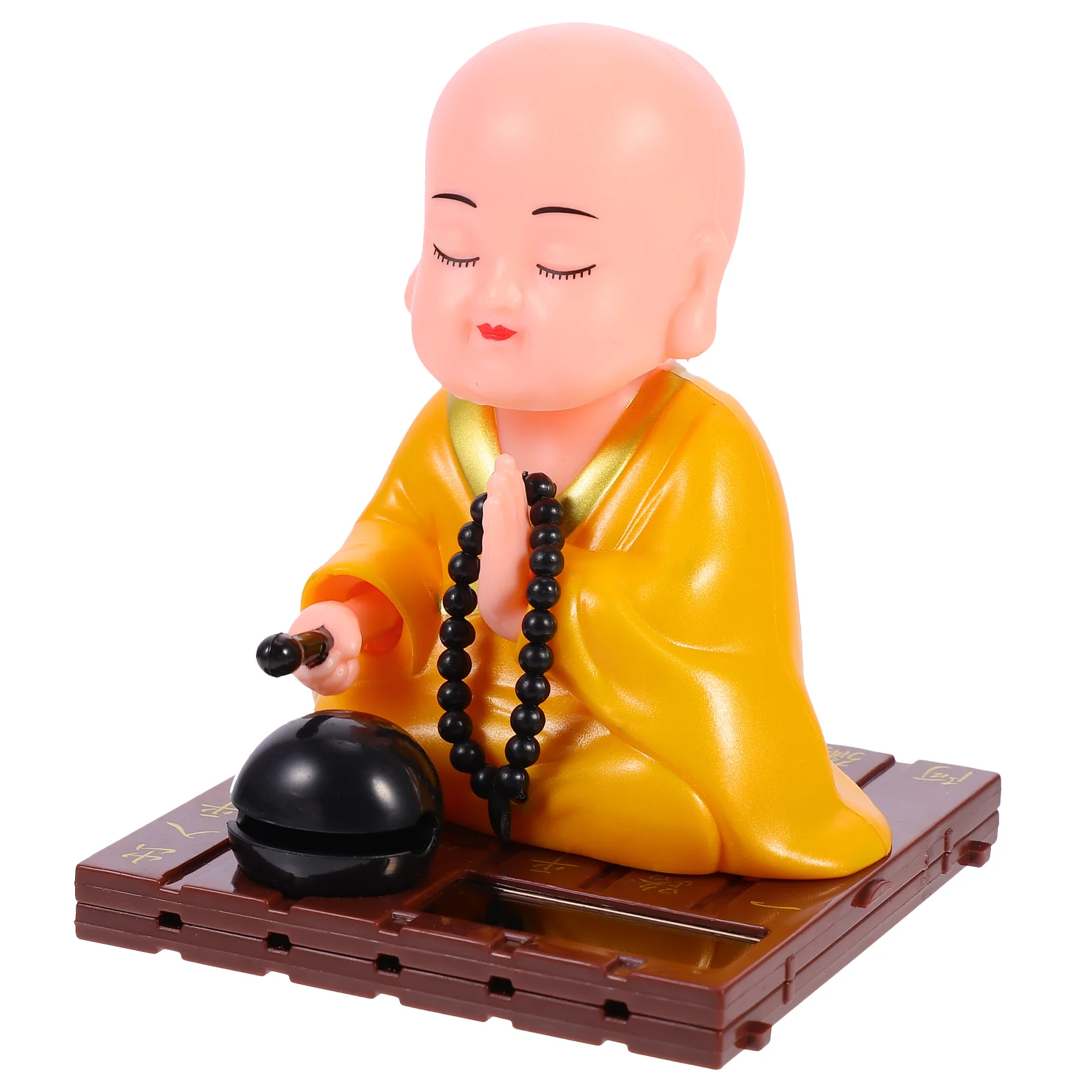 Ornaments Solar Monk Decoration Little Statues Buddha Figurine Desktop Home Shape Party Car