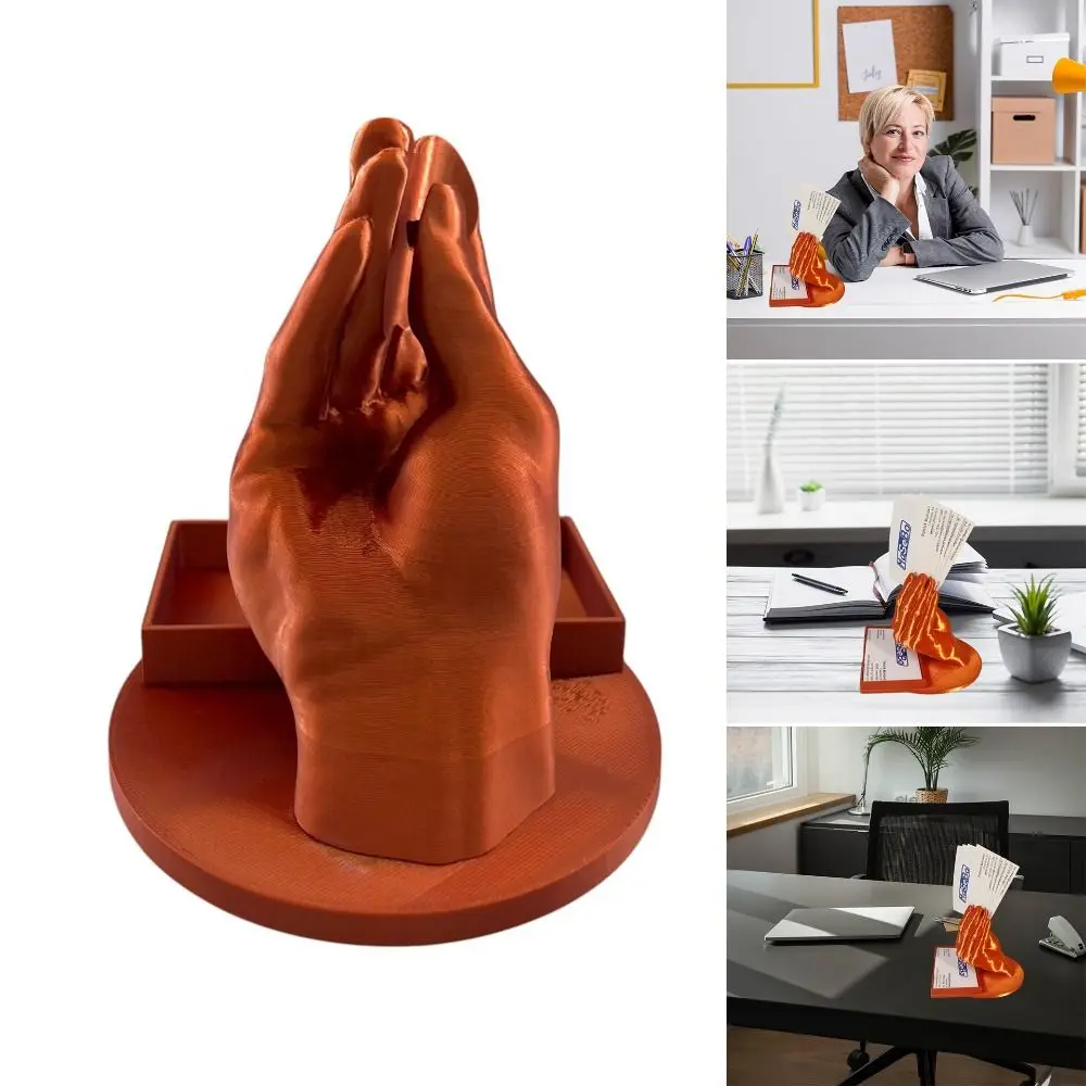 Tarjetero de plástico PLA creativo, tarjetero único en forma de mano, decoración de oficina, estatua de escritorio para oficina