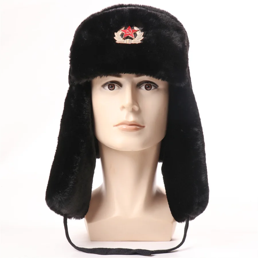 Winter-Ushanka-Trapper-Mütze, dickes Kunstfell, Ohrenklappe, warm, winddicht, thermisch, für Outdoor-Aktivitäten bei kaltem Wetter, zum Skifahren und Jagen, für Damen und Herren. – Detail 35