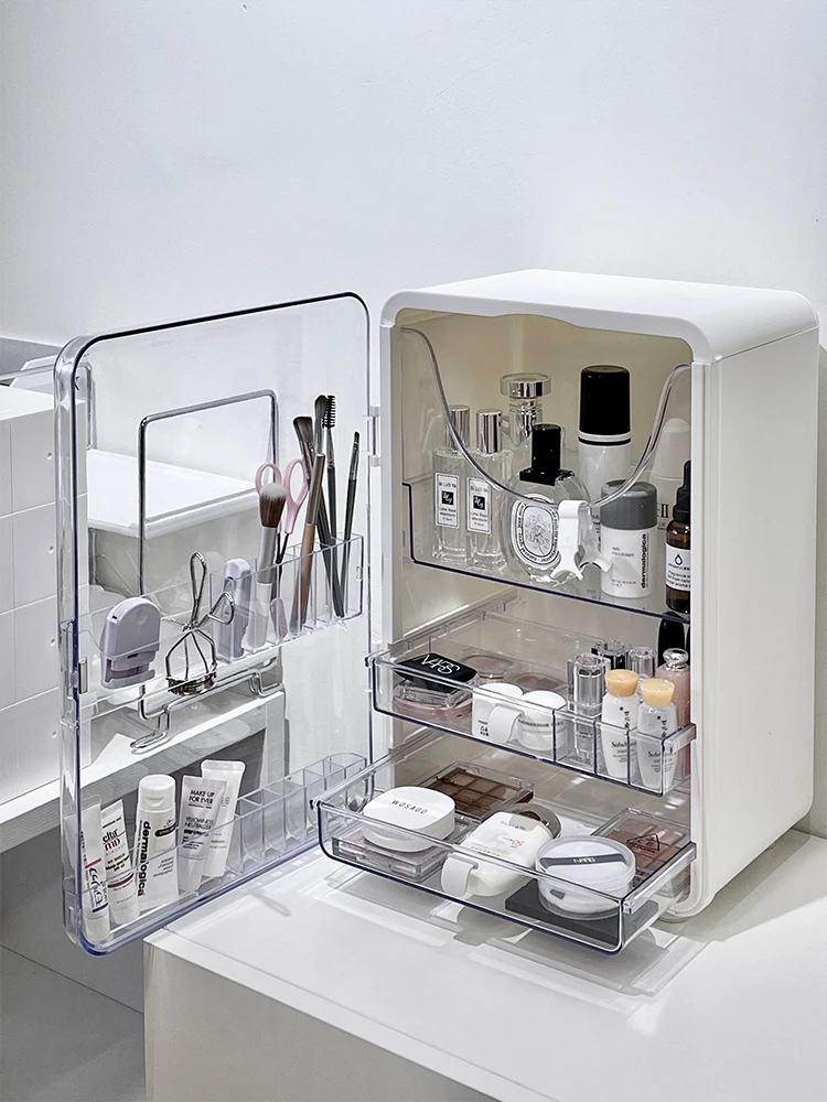 

Large Capaci Cosmetic Storage Box Dustproof Desktop Organizer Perfume Skincare Product Ra Ele Plastic Bedroom Storage