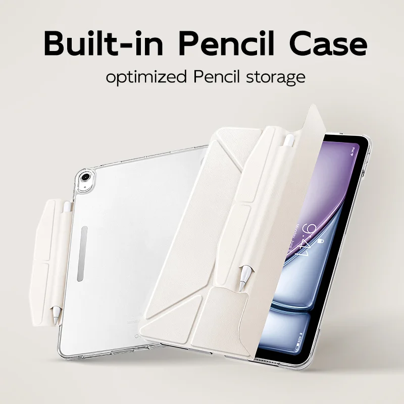 Colorful Translucent Case with Pencil Pouch for iPad Pro 11