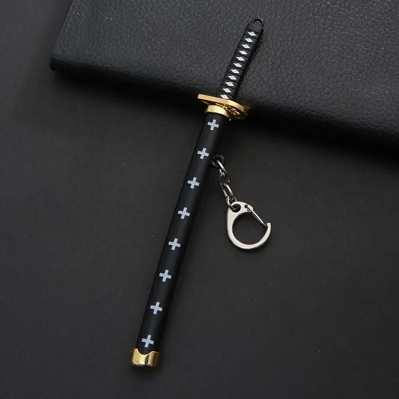 Mini Roronoa Zoro Samurai Sword Keychain Anime Scabbard Key Ring Katana Buckle Key Chain for Men Women Cosplay Toy Jewelry Gift