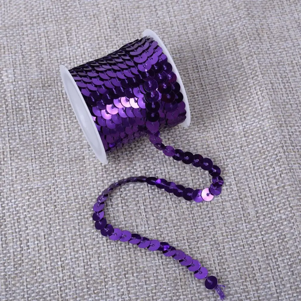5M Sequin Ribbon Lace Trimming Fabric Round Colorful Sequins Clother For Dress Clothes Headdress Bags DIY Craft Sewing Accessory