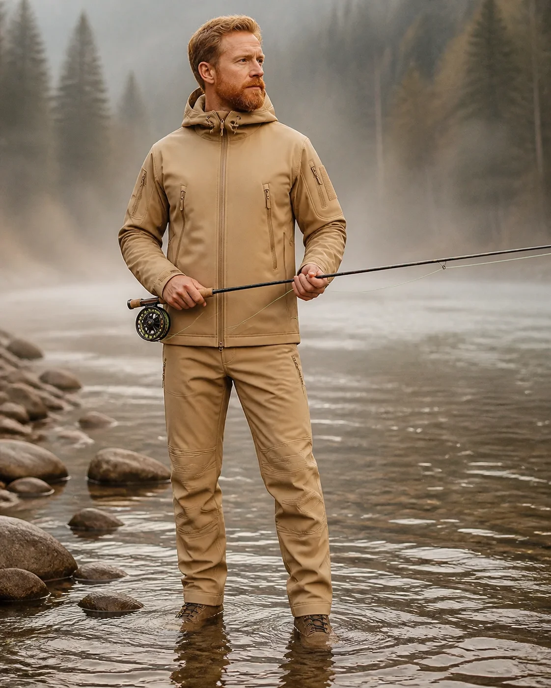 Men's Winter Autumn Fleece Softshell Tracksuit Tactical Military Camping Hiking Cargo Jackets Climbing Set Trousers Combat Pants