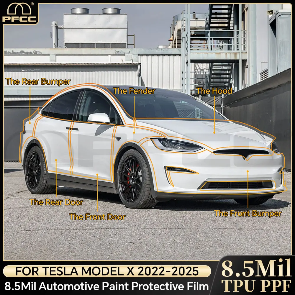 

TPU Car Bumper Paint Protection Film for Tesla Model X 2016-2021 2022 2023 Pre Scratch Resistant Clear Bra PPF Decal Kit Sticker