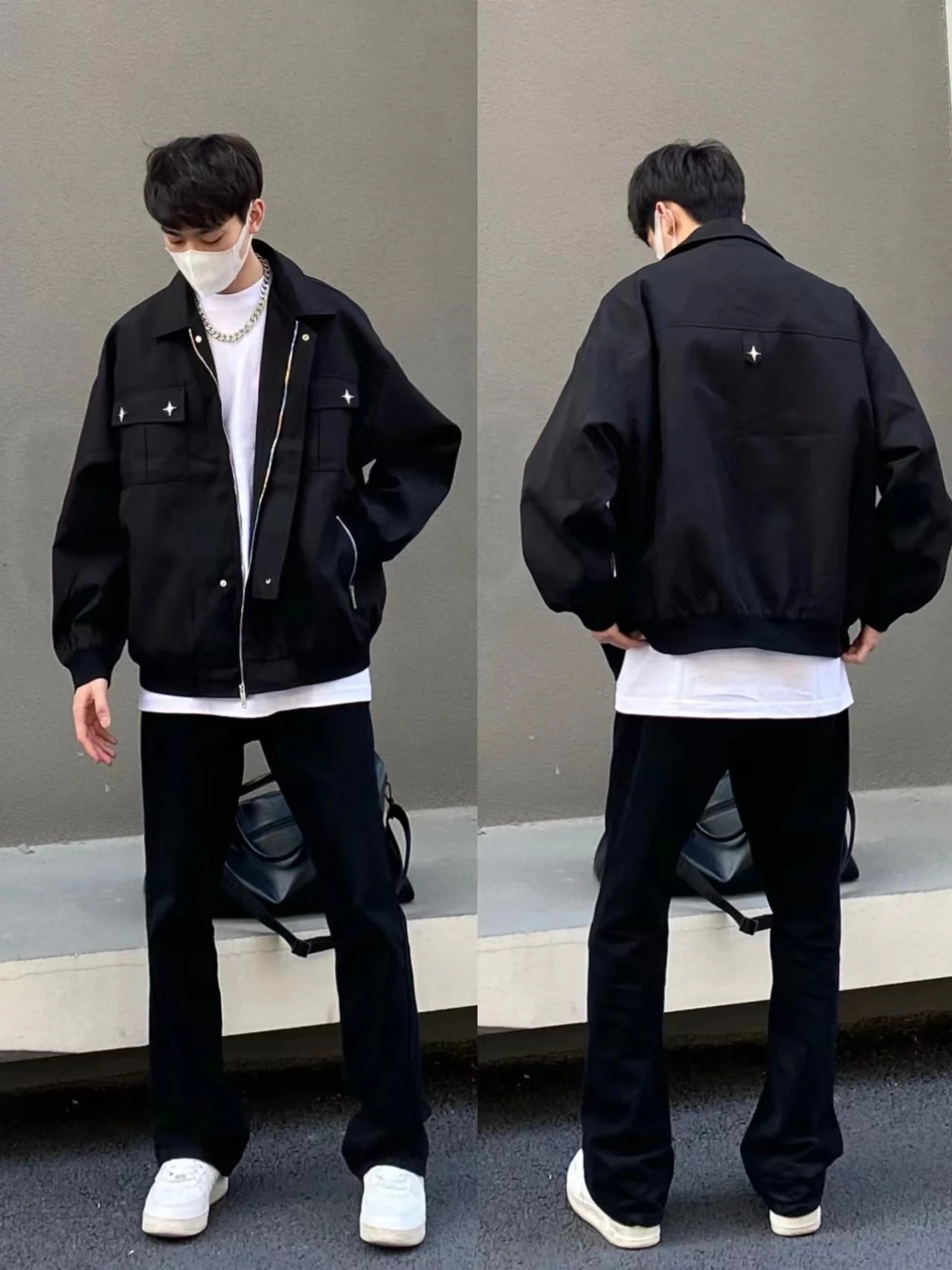 

Американский ретро-звезда украшения пилот джет свободный повседневный бейсбольный наряд пальто для мужчин и женщин весенне-осенний сезон