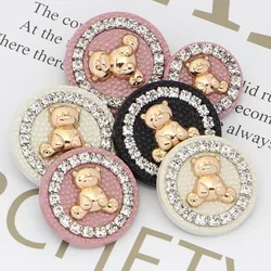 10Pcs Fashion Cute Cartoon Bear Metal Buttons DIY Coats Trench Coat Suit Buttons Clothing Accessories