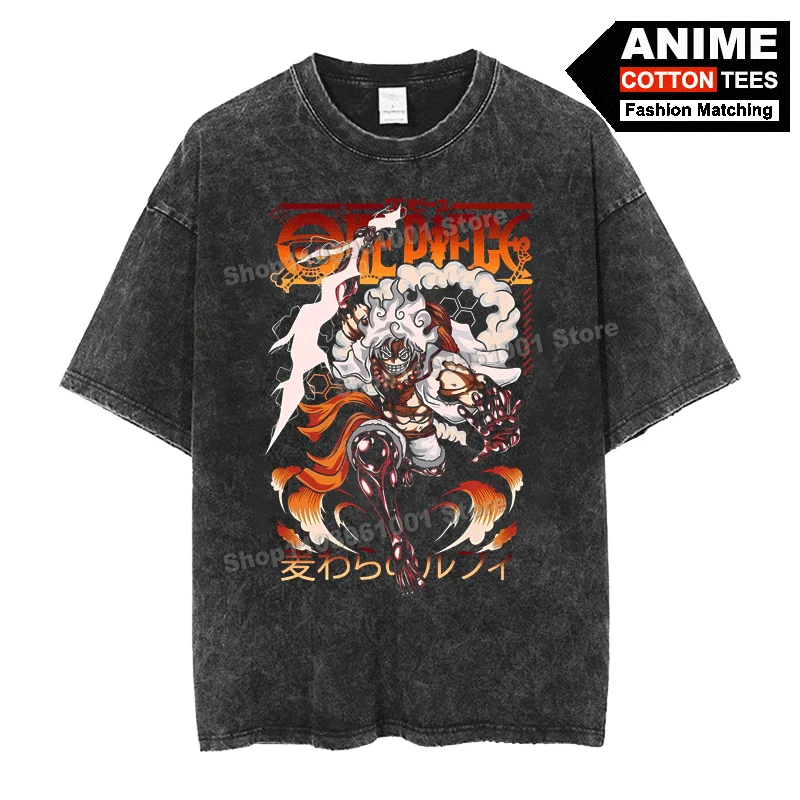 

Anime ONE PIECE - Haki of the Color of Armaments · GEAR 5 Nika Luffy Print T Shirt Cotton Loose Men Women Short Sleeve Tees