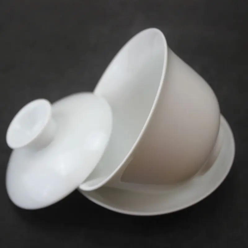 on sales white gaiwan porcelain tureen Chinese cup bowl lid ceramic cup saucer 120ml GAIWAN for TieGuanYin tea fast shipment