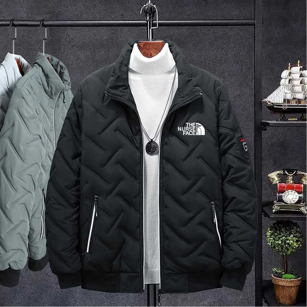 Men's Jacket Jacket Autumn/Winter Casual Solid lightweight parka Long sleeve zipper padded men's Fashion Comfortable Warm men's