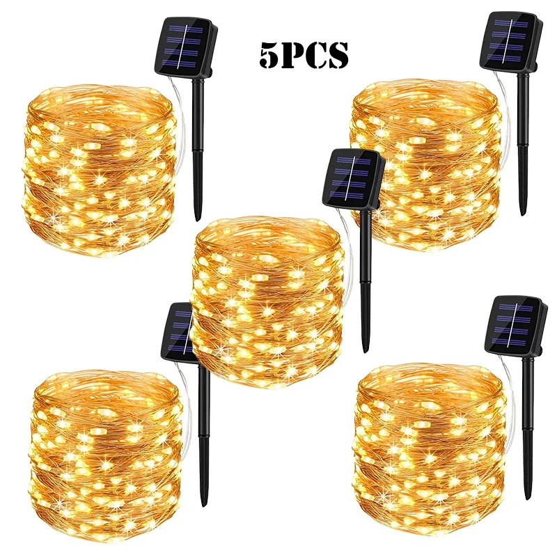 32M Solar LED Licht Outdoor Girlande Lampe Garten Fee Licht String Led Twinkle Wasserdichte Lampe Weihnachten Girlande Hof Dekoration