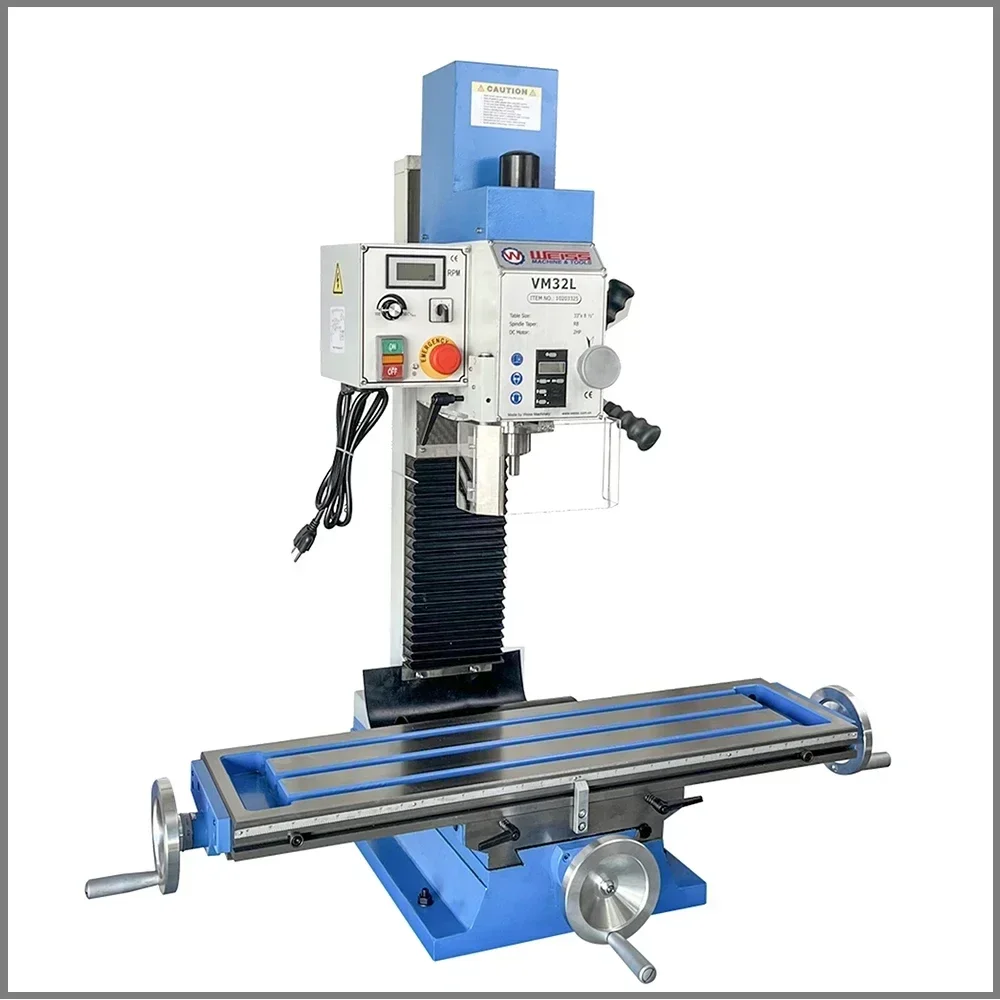 milling machine VM32L milling driling machine variable 100-2250rpm 1500W brushless Mill dril MT3 with milling cutter