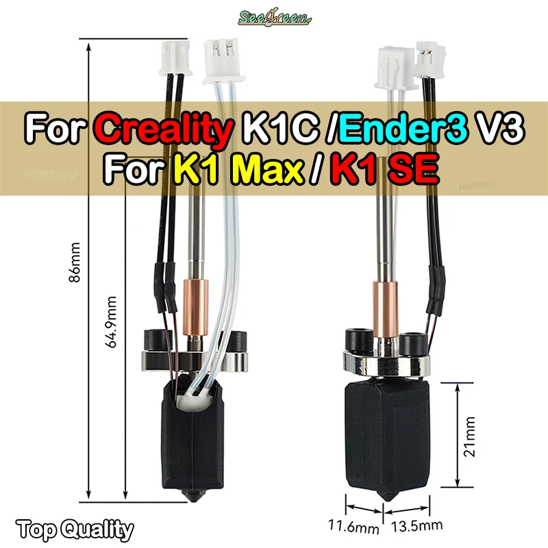 For K1 Max/Se Hotend kit Upgraded V3.0 Hotend Hardness Throat Replaceable nozzles For Creality K1C/Ender3 v3 upgrade hotend kit