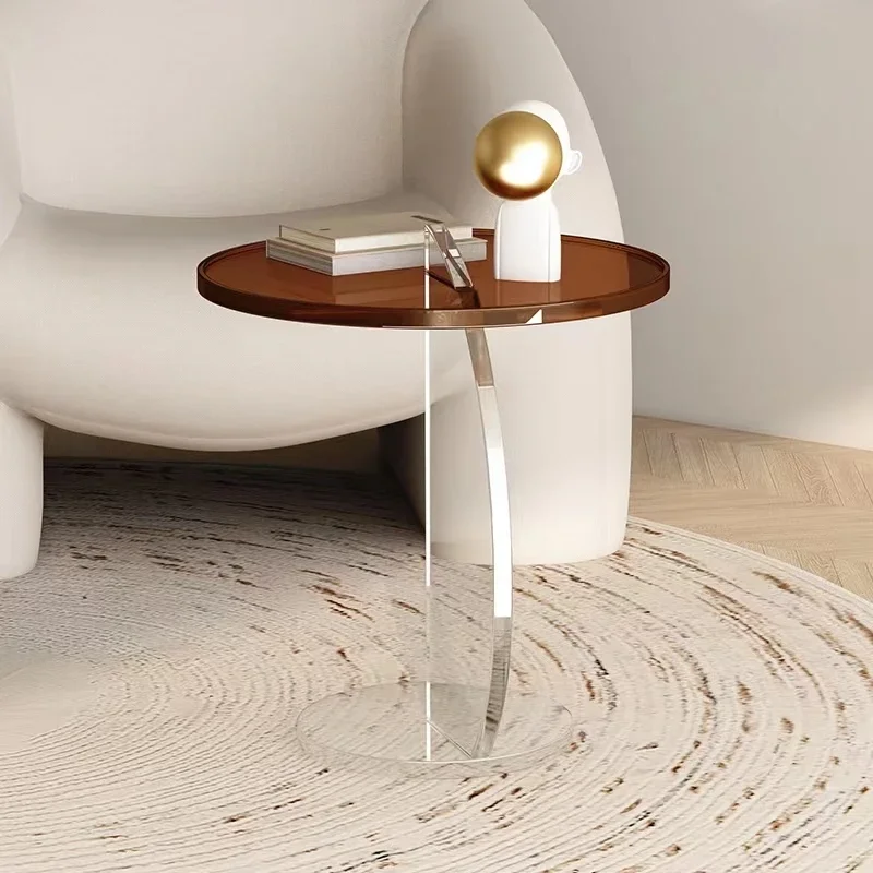 Tea Small Coffee Tables Bedside Round Modern Makeup Coffee Tables Nordic Acrylic Kaffee Tische Living Room Furniture YY50CT