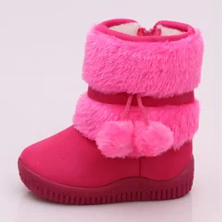 Girls Snow Boots 2019 Winter Comfortable Thick Warm Kids Boots Lobbing Ball Thick Children Autumn Cute Boys Boots Princess Shoes