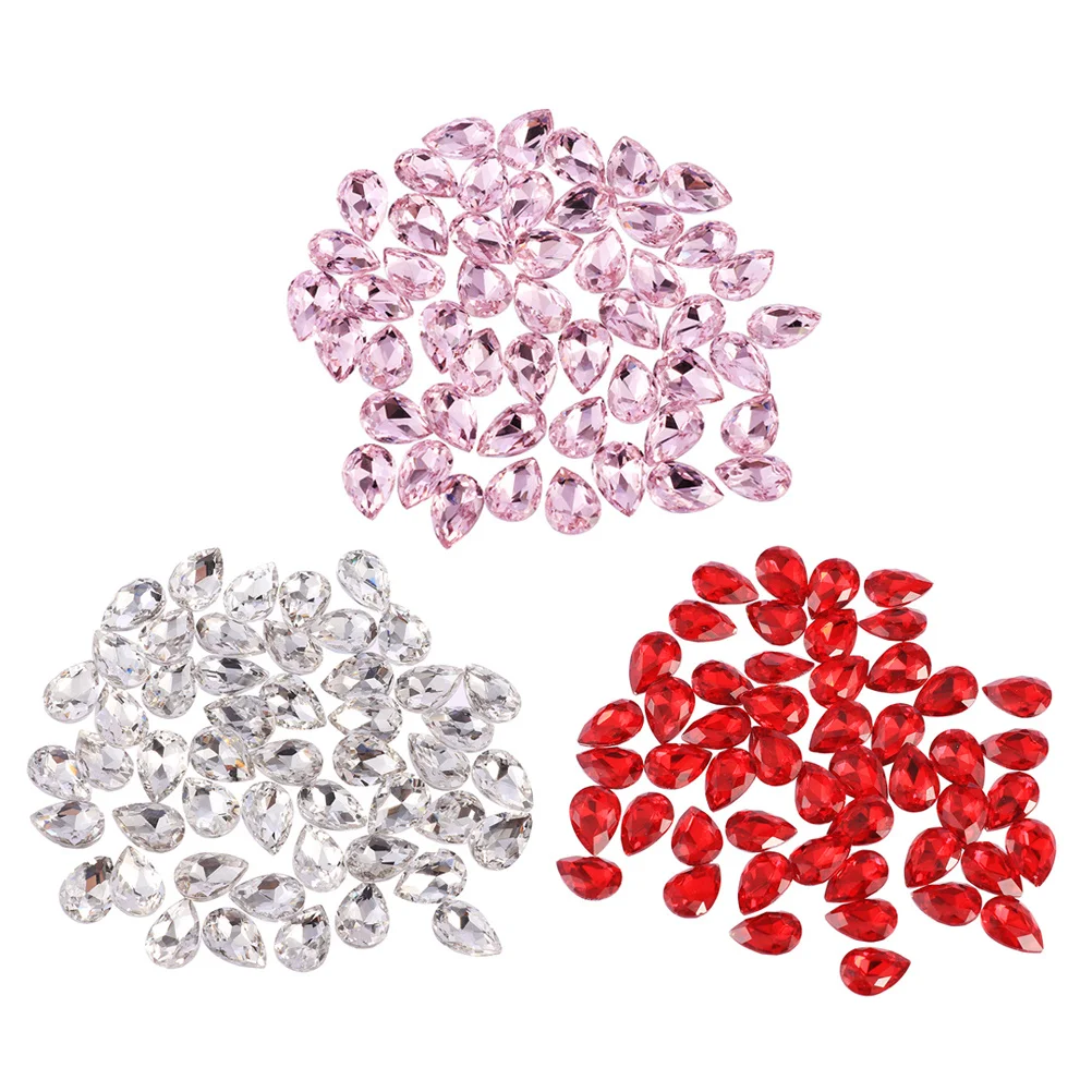 

150Pcs Water Drop Shape Nail Salon Charms Glass Drop Rhinestones Nail Art Accessories DIY Craft Manicure Decorations