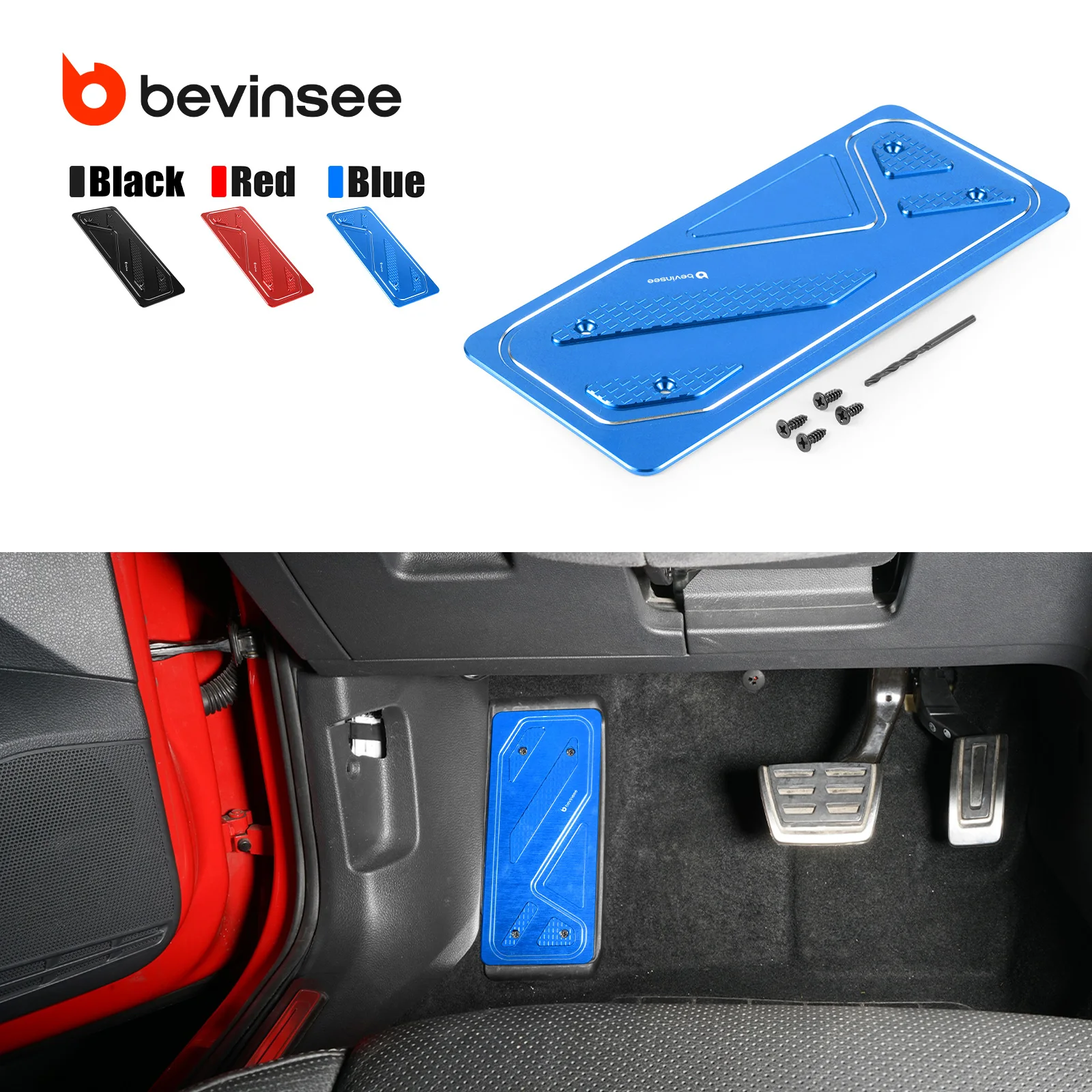 

BEVINSEE Foot Rest Dead Pedal Cover for Audi RS3 8V/A3 8V, for VW for Golf 7, for SEAT Leon 5F, Replace for 5Q1864551A