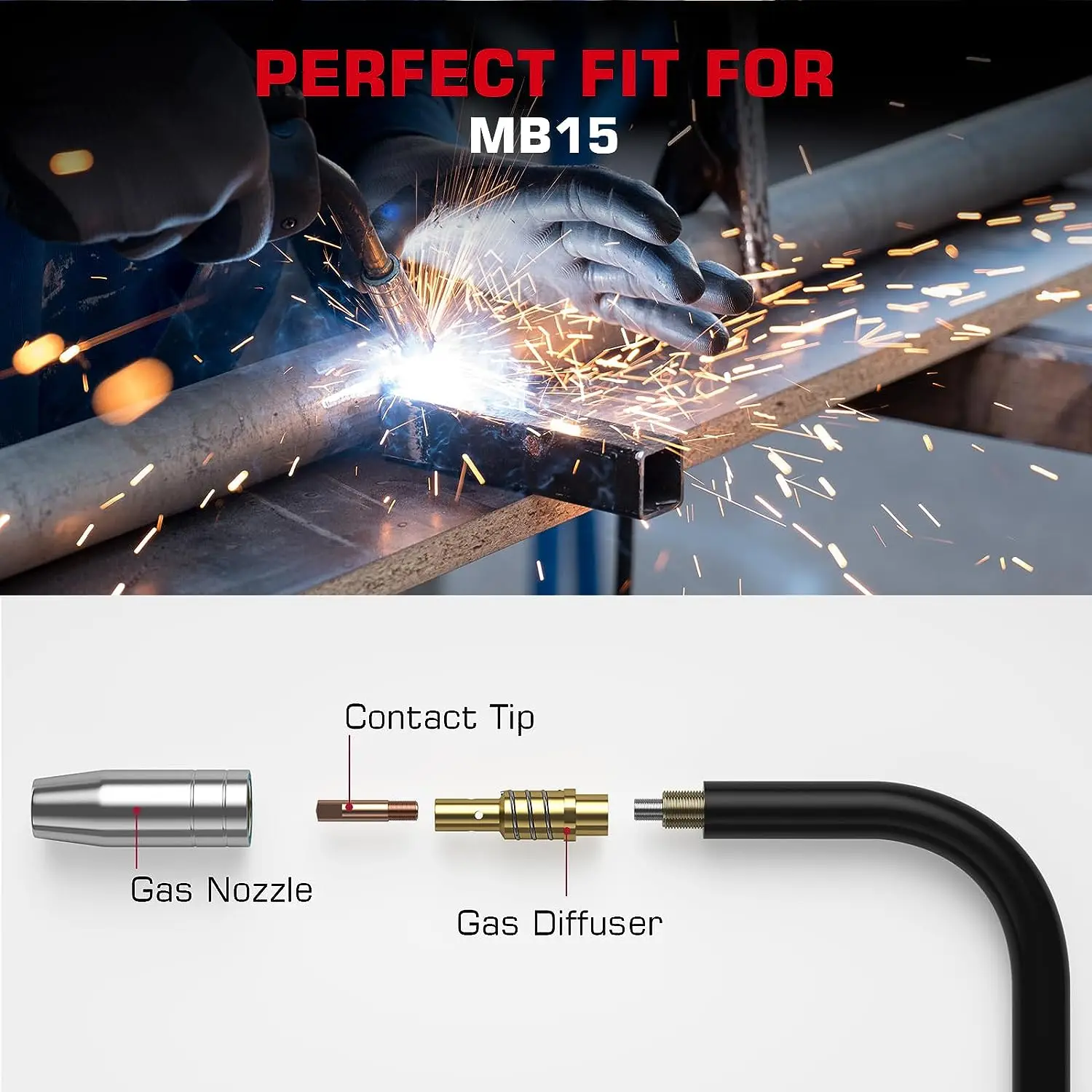 14AK/15AK M6*25mm MIG/MAG  Welding Torch Contact Tip  0.8/1.0/1.2mm Mig Welding Accessories Torch 5PCS/10PCS/20PCS Kit