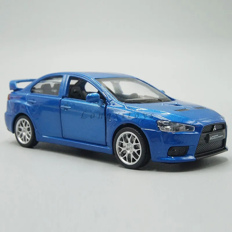 Modèle de voiture en métal moulé sous pression 1:41, réplique Miniature Lancer Evolution, jouet à retirer, cadeaux pour enfants