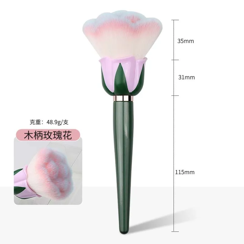 Pennelli per trucco fiore rosa Pennelli per trucco super grandi per cipria Pennello per polvere cosmetico per unghie Pennello per cipria in polvere Pennello per trucco manicure