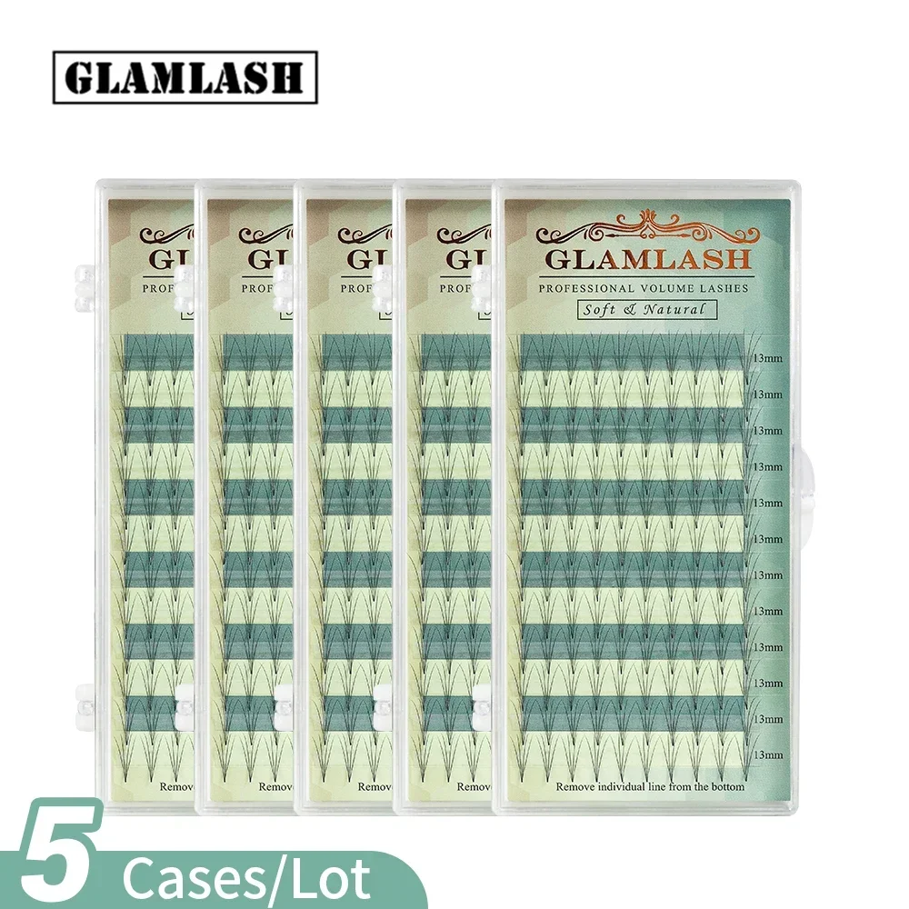 

GLAMLASH Wholesale 5 Cases/Lot Premade fan 2D 3D 4D 5D 6D Eyelash Extension individual russian volume faux mink false lash cilia