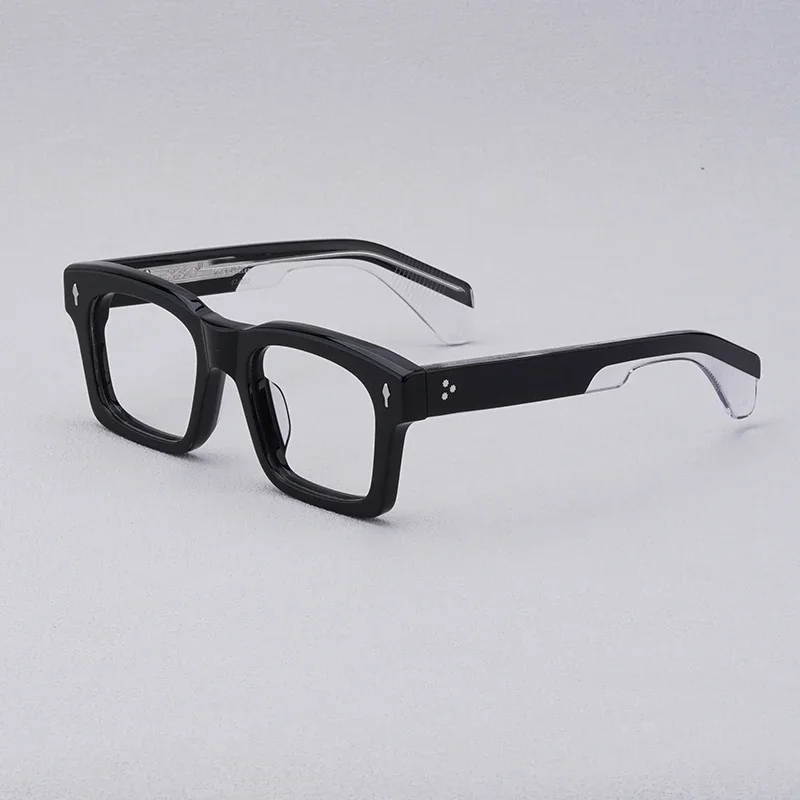 

Vintage Square Men Handmade Acetate Eyeglasses Frame Designer Brand Style Women Spectacle Frame Can Custom Lenses