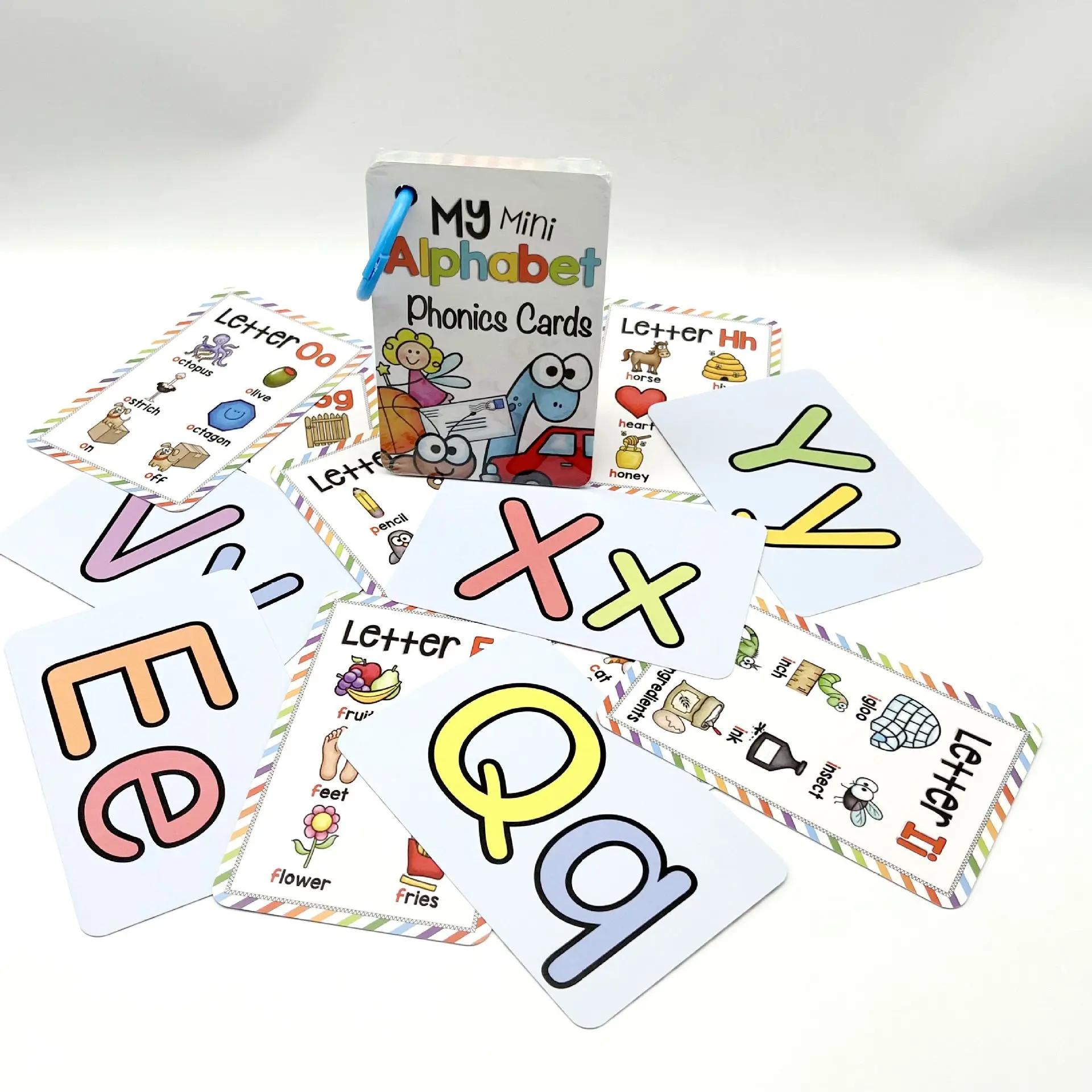 English 26 Letters Alphabet Phonics Pocket Flash Cards Early Educational Learning English Word Toys