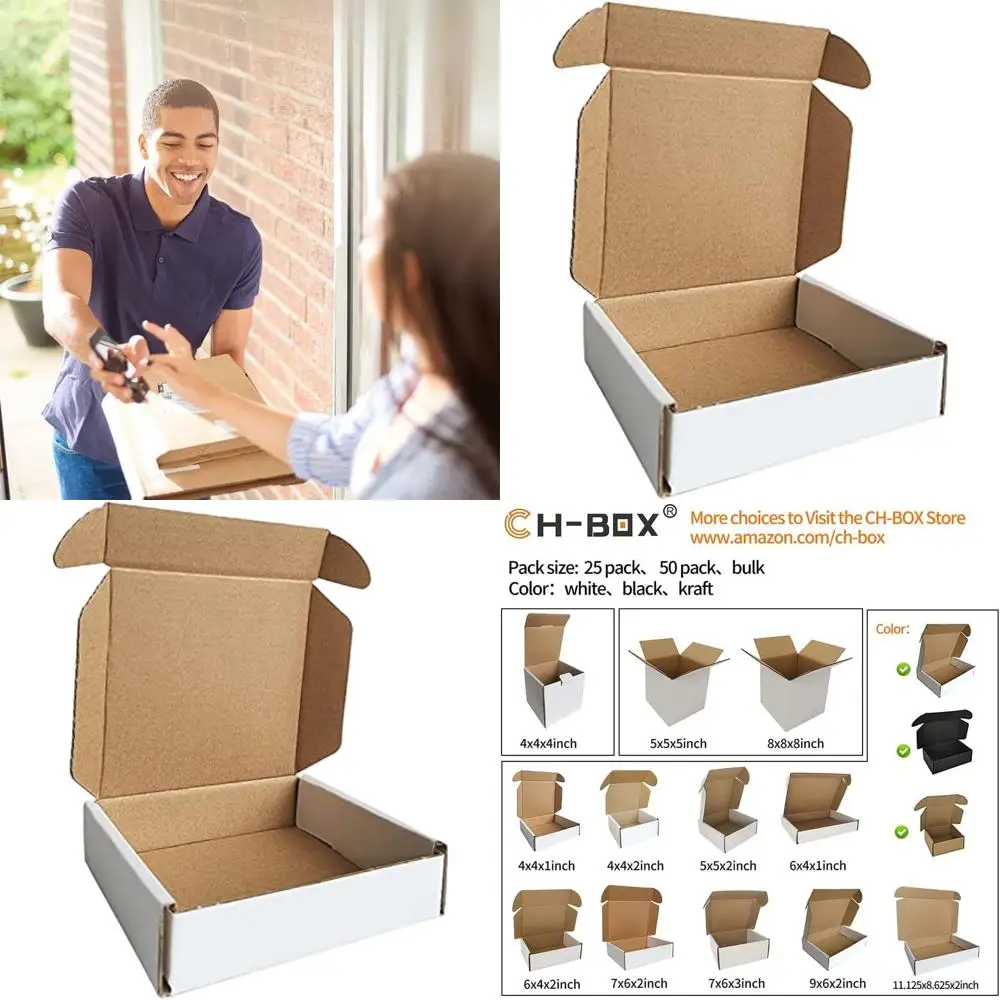 

400 Count 4x4x1 Inch Small White Corrugated Cardboard Shipping Boxes