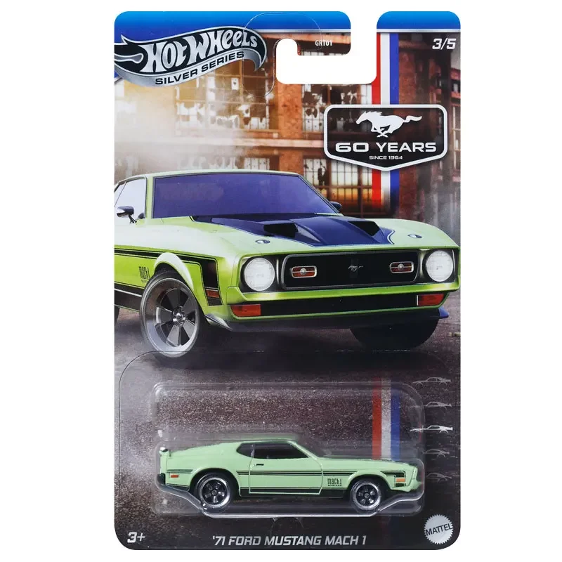 Original Hot Wheels Ford Mustang Car 60 Years Silver Series 1/64 Alloy Model 2+2 Fastback SVO BOSS Toys for Boy Sport Automobile