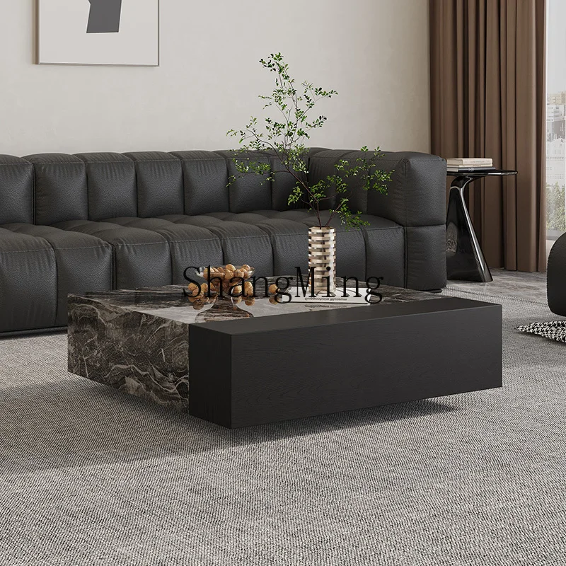 LXY リビングルームバルコニー小さなアパートミニマリスト家庭用正方形無垢材収納コーヒーテーブル組み合わせ