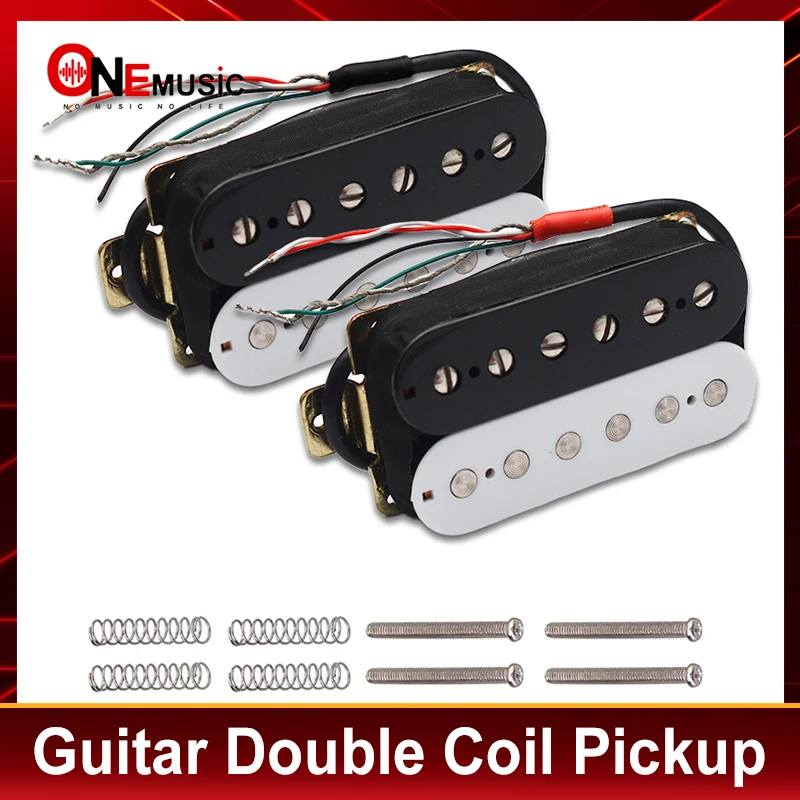 Electric Guitar Pickup Coil Spliting Pickup Humbucker Dual Coill Pickup 4 Conduct Cable N-7.5K/B-15K Output Black/White