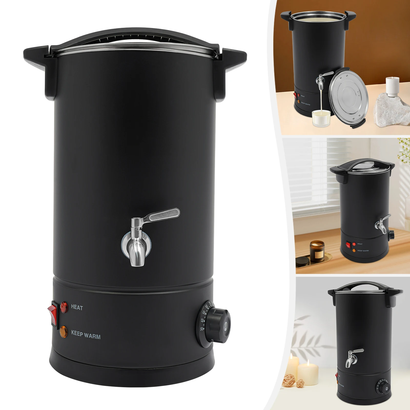 Professional Wax Melting Furnace 8/10/12/15L for Candle Making Repair Large Capacity Easy to Use & Clean