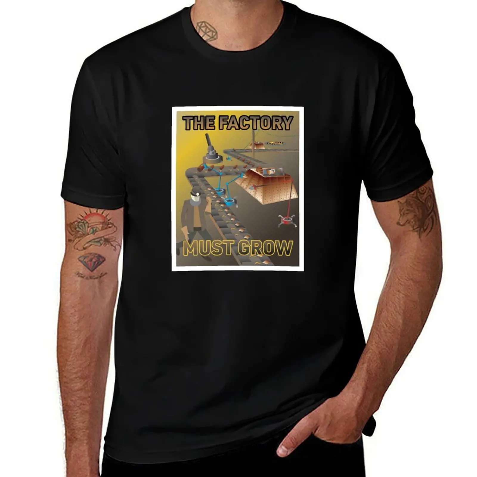 

The Factory Must Grow - Factorio Poster T-Shirt Plus Size Basic Cotton T-Shirt