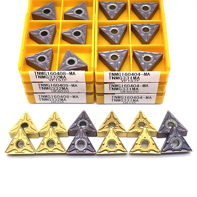 Carbide Insert External Turning Tools Lathe Cutter Peças de Aço Inoxidável Tnmg160404 Tnmg160408 ma Vp15tf Ue6020 Us735