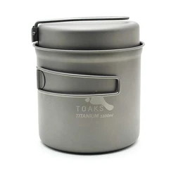 TOAKS Titanium 1100ml Pot and Pan, Titanium Pot Outdoor Camping Pan Hiking Cookware Backpacking Cooking Picnic Bowl Pot Pan Set
