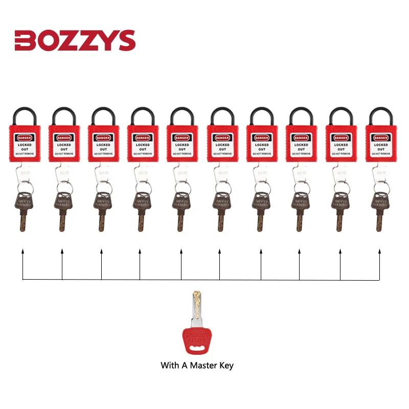 

Ultrasonic Process Non-conductive Safety Padlock Keyed Alike with Master Keyed for Industrial Lockout-tagout Isolation