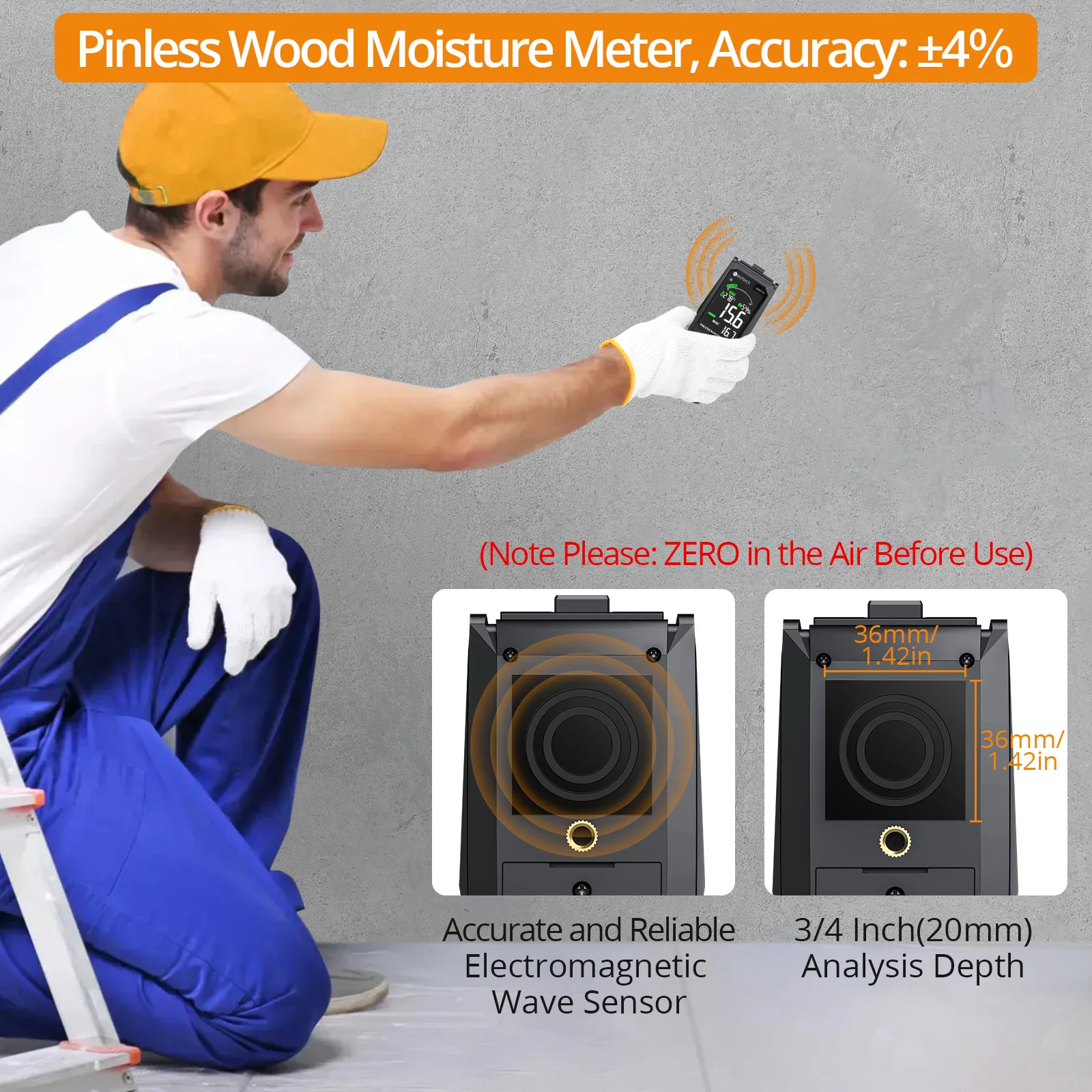 Neoteck The humidity Meter 20mm Analysis Depth With Colour LCD Alarm Function Hold Function Moisture Meter For Walls Wood