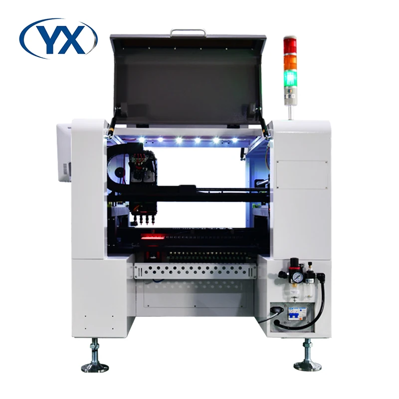 Pick and Place Machine SMT550 With ball screw 4 Heads 50Feeders Vision System for 0201