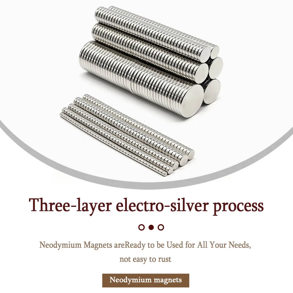 Super Strong Round Neodymium Magnet Powerful Magnets N35 Permanent Magnetic NdfeB Refrigerator Magnet 3x3 6x3 8x3 10x3 20x3 30x3