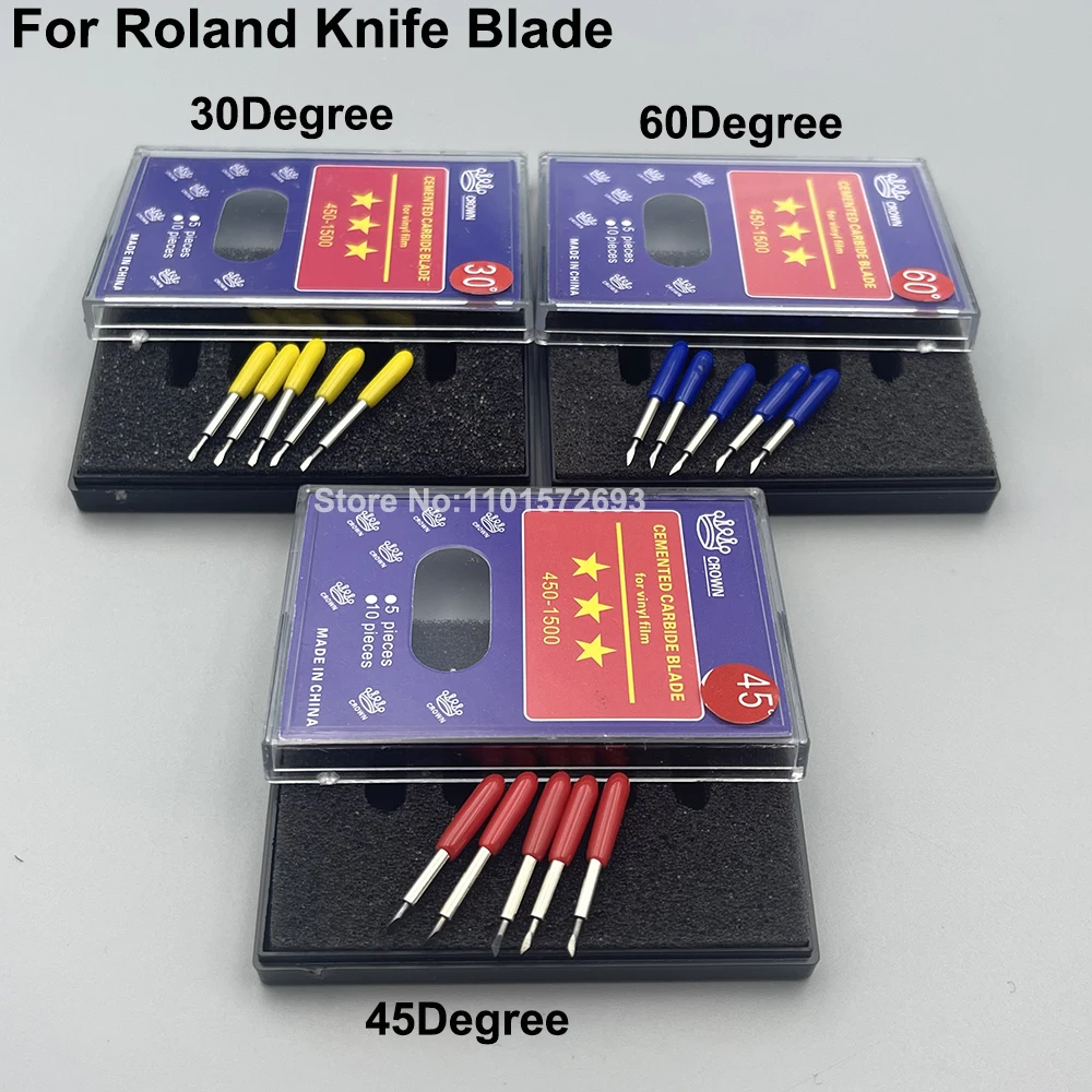 5PC 30/45/60 Degree Roland Knife Cemented Carbide Blade of Roland SP300 SP540 XC540 VP540 VS540 VS640 VS300 XR640 Plotter Cutter