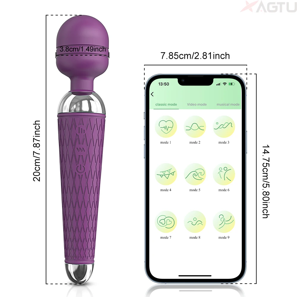 Powerful Magic-Wand AV Vibrator Female 20 Modes Clitoris Stimulator G Spot Massager Adult Erotic Product Sex Toys for Women