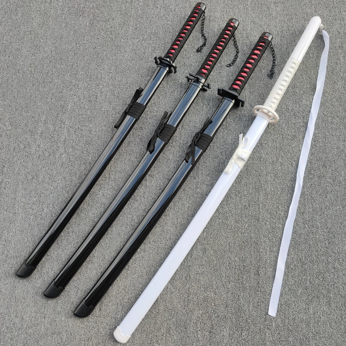 104cm Bleach Kuchiki Rukia Katana Sword Anime Ichigo Cosplay Prop Wooden Ninja Knife Real Size Japanese Katana Samurai Sabre Toy