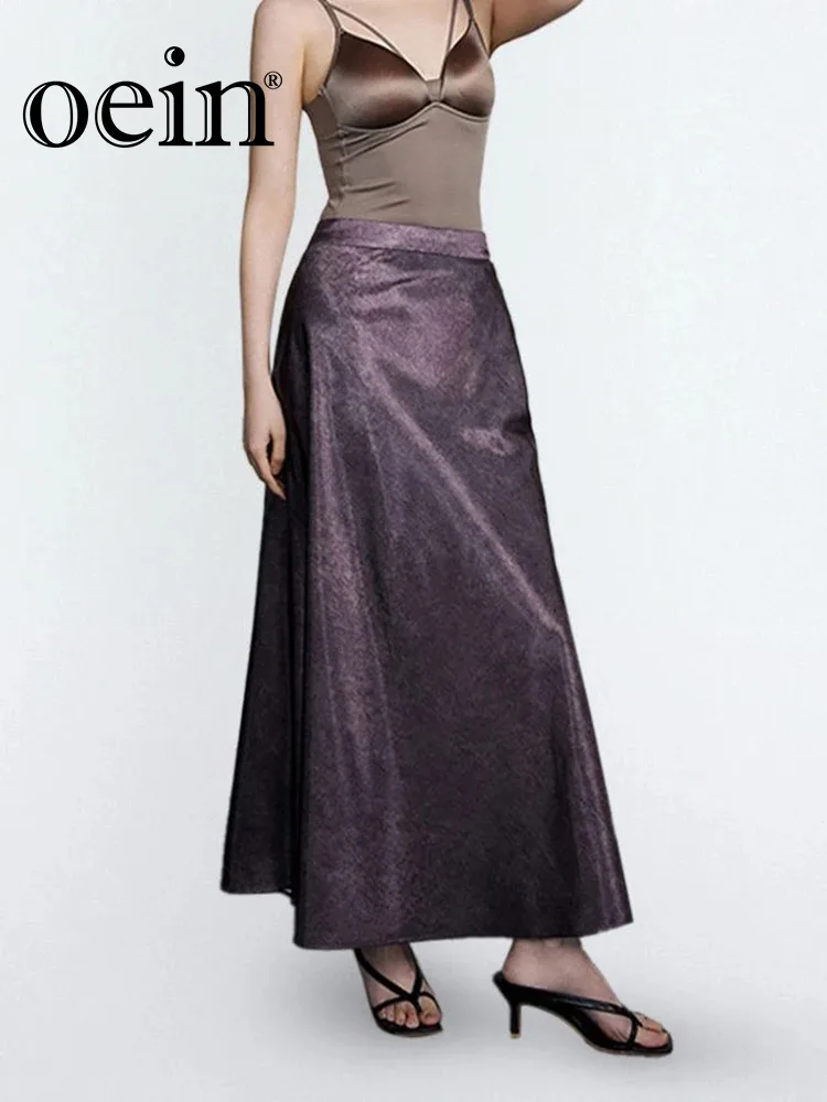 

[oein] French Satin Elegant And High-end Half Skirt For Women 2024 Summer New Style Glossy High Waist Hip Hugging Skirt