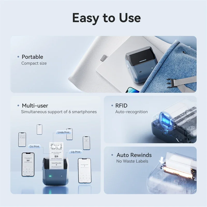 NIIMBOT B31 طابعة حرارية للملصقات عرض الطباعة بحد أقصى 80 مللي متر/ثانية اللاسلكية صانع ملصقات الباركود جيب صانع الملصقات للمجوهرات الملابس #5