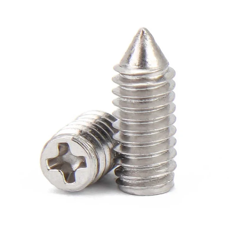 Установочный винт с коническим концом Phillips из нержавеющей стали 304, установочный винт без головки, установочный болт M2 M2,5 M3 M4